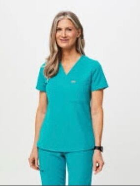 Figs Technical Sea glass Catarina One Pocket Scrub Top Straight Leg Set Sm